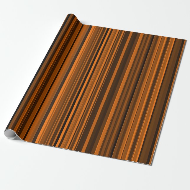 Orange Brown Black Rand Presentpapper (Utrullad)