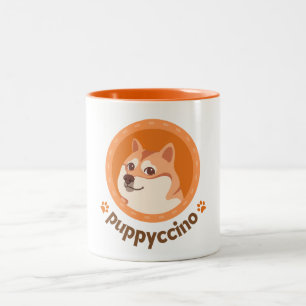 Orange Brown Cute Puppy Illustration Mugg