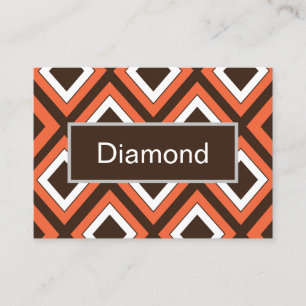 Orange Brown Diamond Geometric Mönster Visitkort