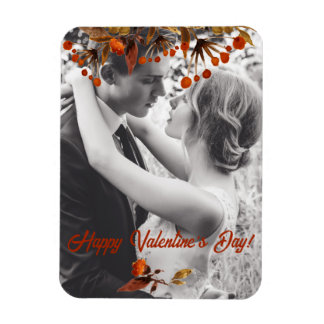 Orange Brown Foliage Valentine Lägg till ditt eget Magnet