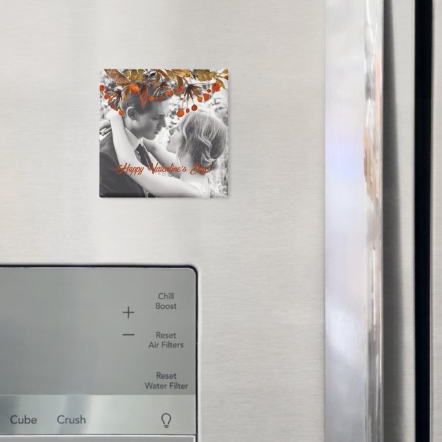 Orange Brown Foliage Valentine Lägg till ditt eget Magnet (In Situ (Fridge))