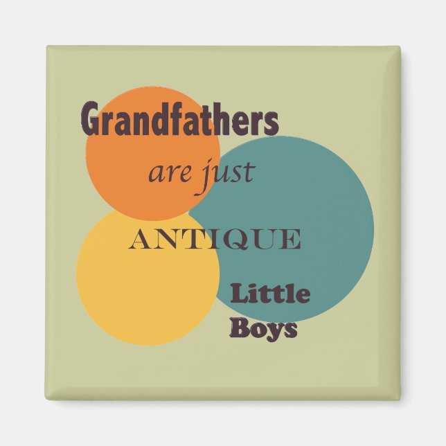 Orange Brown Grandfathers Just Antique Little Boys Magnet (Framsidan)