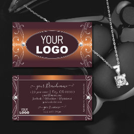 Orange Brown Ombre Ornate Gnistra judar med Logoty Visitkort