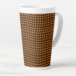 Orange Brown Plaid Checker Seamless Pattern