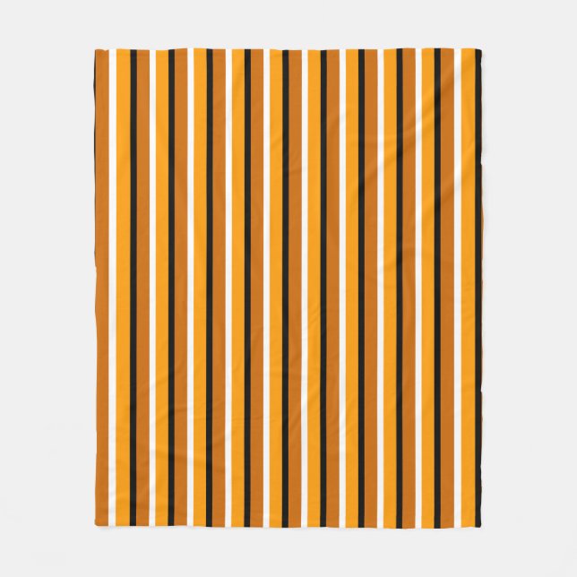 Orange Brown Rand Mönster Design Fleecefilt (Framsidan)
