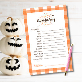 Orange Brown Retro minimal Pumpkin Önskemål för Ba