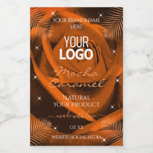 Orange Brown Ro Handflatan Löv Product Labels Logo Mat Etikett