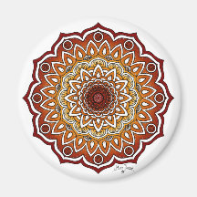 Orange & Brown Spiral och Blommigt Mandala