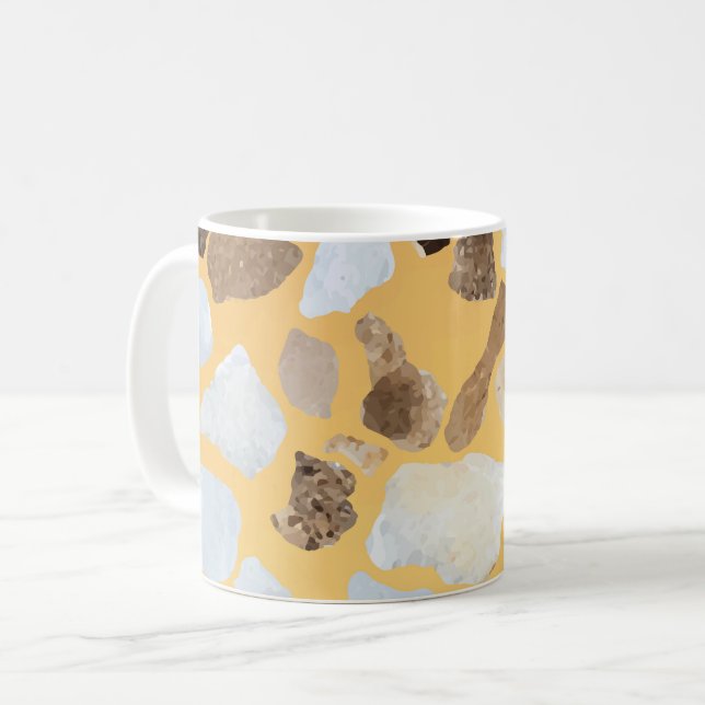 Orange Brown Terrazzo Mönster Kaffemugg (Framsida vänster)
