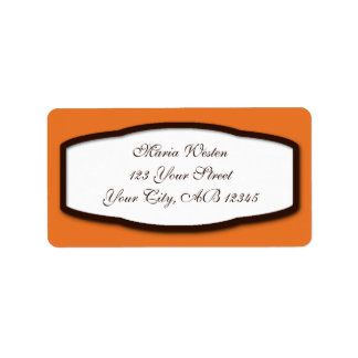 Orange Brown & White-Returetiketter Adressetikett