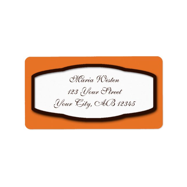 Orange Brown & White-Returetiketter Adressetikett (Framsidan)