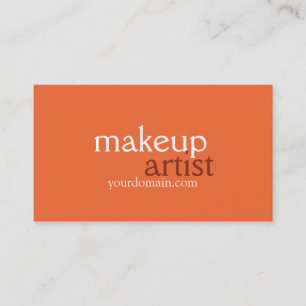 Orange Browny Beige Makeup Artist Affärskort Visitkort