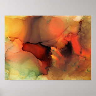 Orange brun Abstrakt 59 Skriv ut Poster