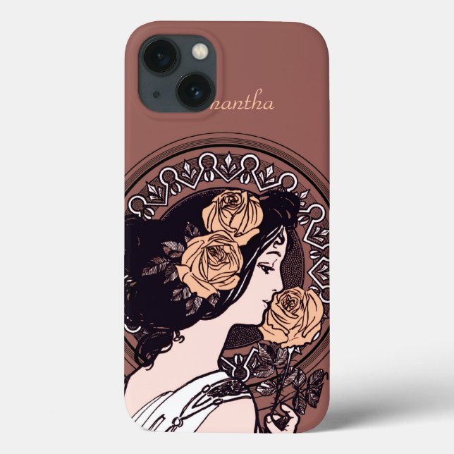 Orange brun art nouveau (Baksida)