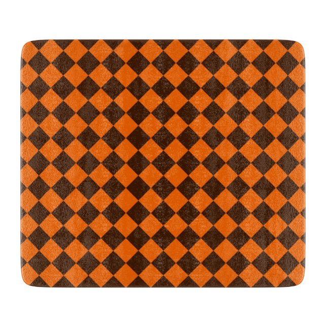 Orange Brun Diamant Schackrutigt Mönster (Framsidan)