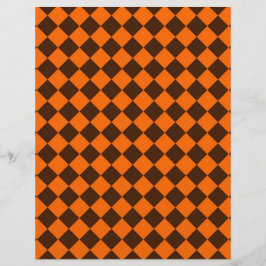 Orange Brun Diamant Schackrutigt Mönster Brevhuvud