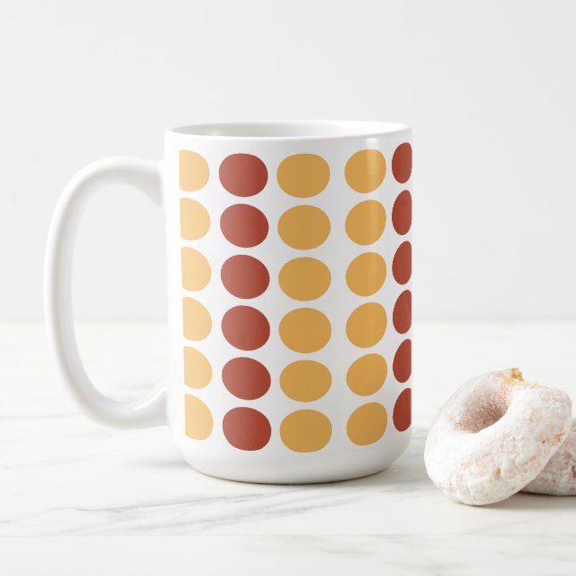 Orange Brun Prickig  Kaffemugg (Med munk)
