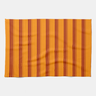 Orange/brun Rand Retro - kökshandduk