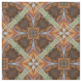 Orange Brun rullade cirklar Vinklad Grönt Mönster Tyg