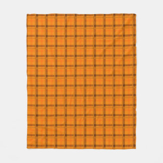 Orange - Brun Tartan Play Mönster Check Fleecefilt