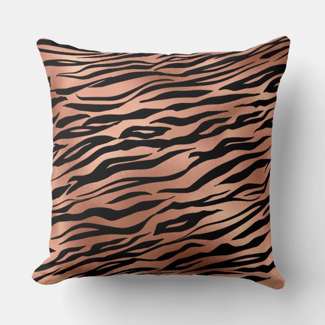Orange/brun tigerformare Reversible Pillow Kudde (Framsida)