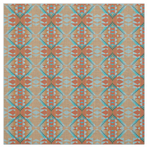Orange Brun turkos Blue Eclectic Ethnic look Tyg