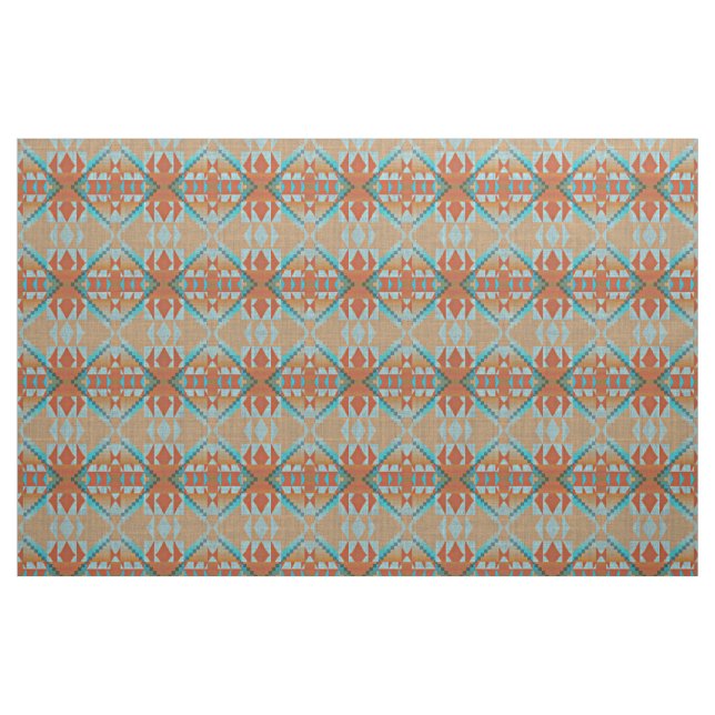 Orange Brun turkos Blue Eclectic Ethnic look Tyg (Fat Quarter)