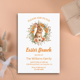 orange brunch för blommigt av vattenfärgsbrunch på inbjudningar