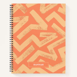 Orange Brush Lines Geometric Pattern Personalized 