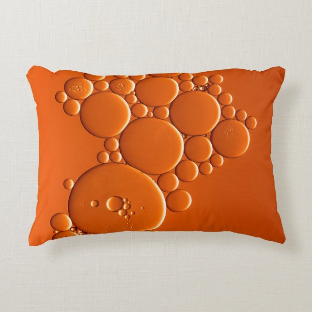 Orange bubbles art prydnadskudde (Framsidan)