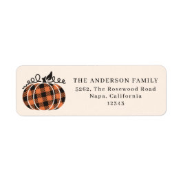 Orange Buffalo Play Pumpkin-Thanksgiving Returadress Etikett