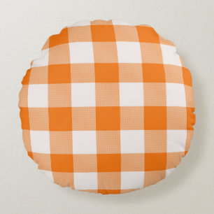 Orange Buffalo Rutig Rund Kudde