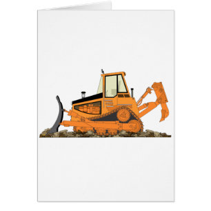 Orange Bulldozer Hälsningskort