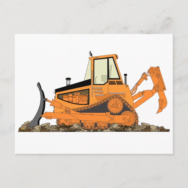 Orange Bulldozer Vykort (Framsida)