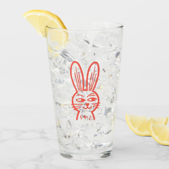 Orange Bunny Glass Glaskopp (Framsida Ice)