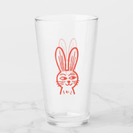 Orange Bunny Glass Glaskopp