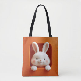 Orange Bunny Tote Bag Tygkasse