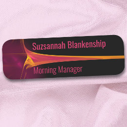 Orange Burgundy Blast Streakground-bakgrund Namnbricka