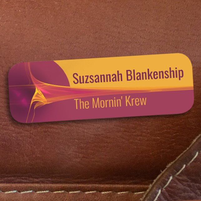 Orange Burgundy Blast Streakground-bakgrund Namnbricka (Skapare uppladdad)