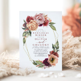 Orange Burgundy Red Fall Rehearsal Middag Inbjudningar