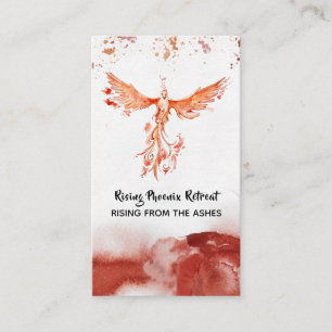 *~* Orange Burgundy Red Feathers Phoenix Flames Visitkort