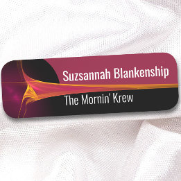 Orange Burgundy Streaked Blast-bakgrund Namnbricka