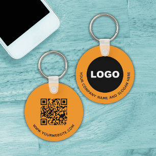 Orange Business Company Promoting Logotyp QR-kod Nyckelring