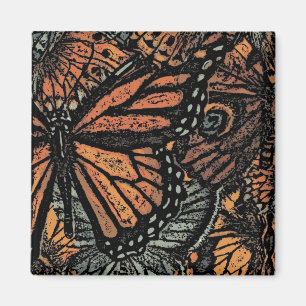 Orange Butterfly abstrakt fantasi art Magnet
