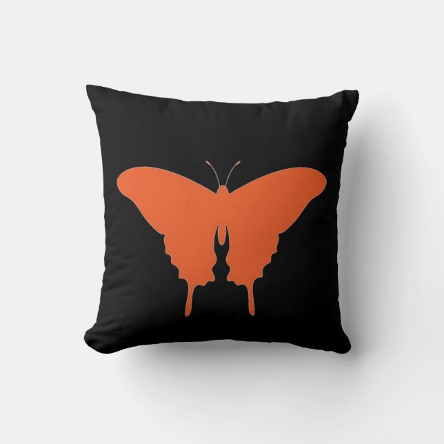 Orange Butterfly Art Cushion Kudde (Framsida)