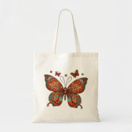 Orange Butterfly Design Tygkasse