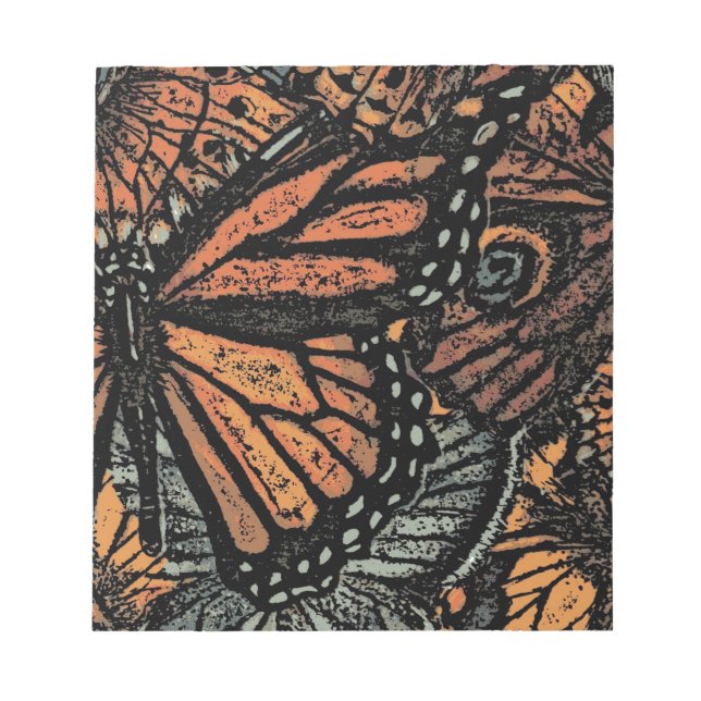 Orange Butterfly fantasy abstrakt art Anteckningsblock (Framsida)