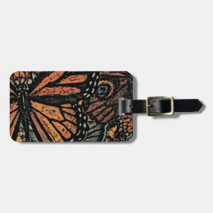 Orange Butterfly fantasy abstrakt art Bagagebricka
