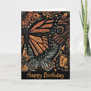 Orange Butterfly fantasy abstrakt Art-födelsedag Kort