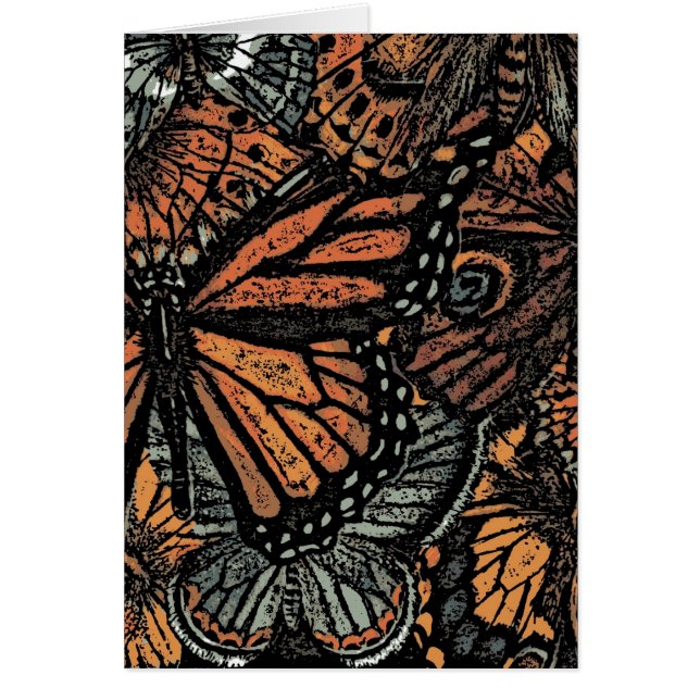 Orange Butterfly fantasy abstrakt art Hälsningskort (Framsidan)